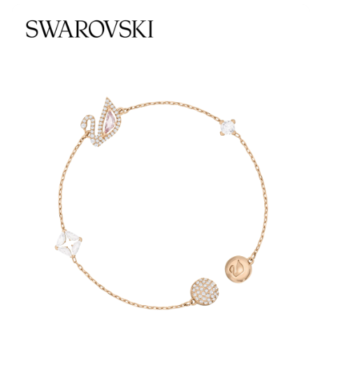 043 SWAROVSKI  Pink swan bracelet